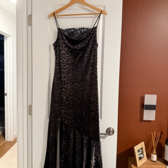 SAYLOR x Free People Huxley Velvet Animal Print Dress, EUC, Size L - Picture 2 of 7